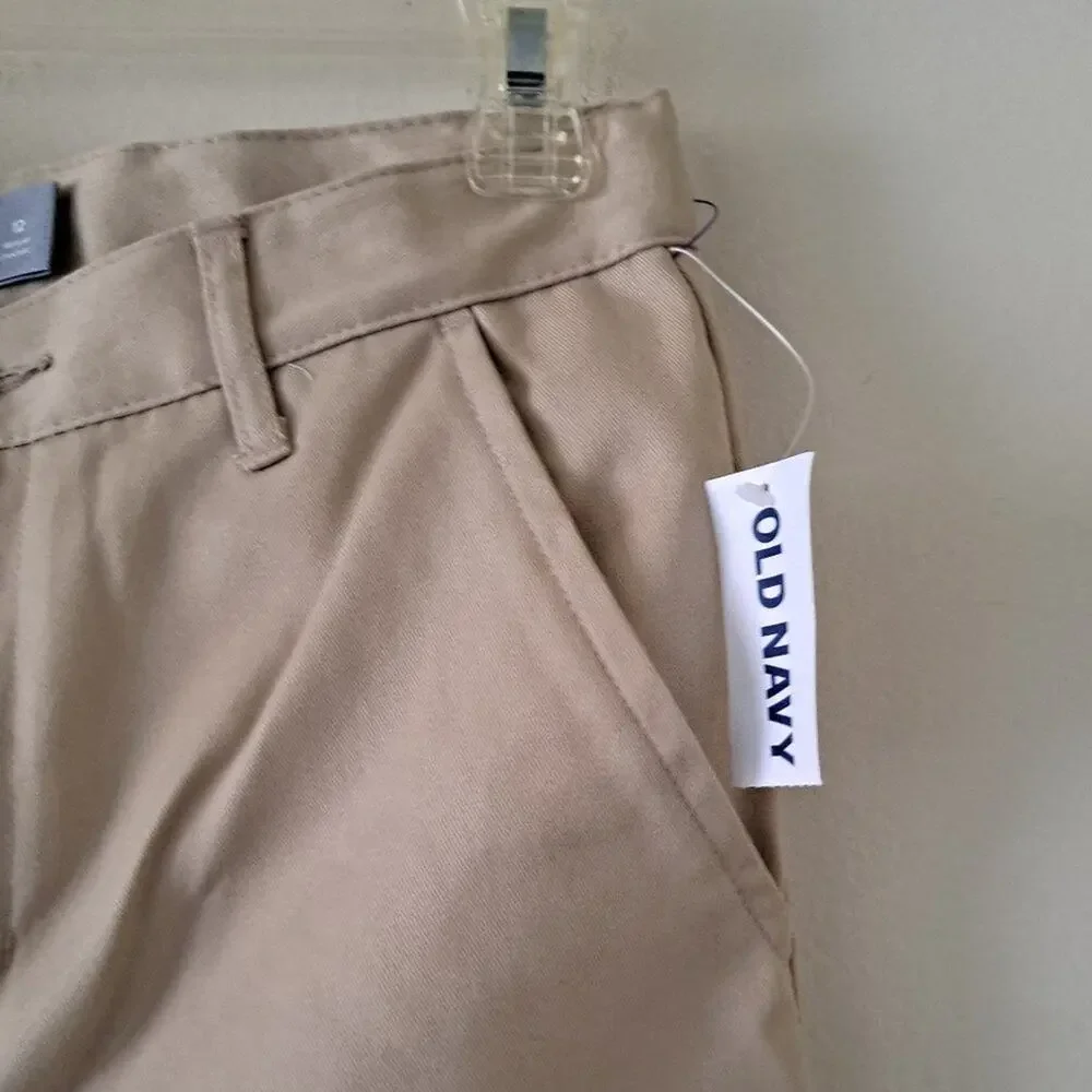 Old Navy Kids Uniform Plain Front Khaki Pant - Size 12 (NWT)